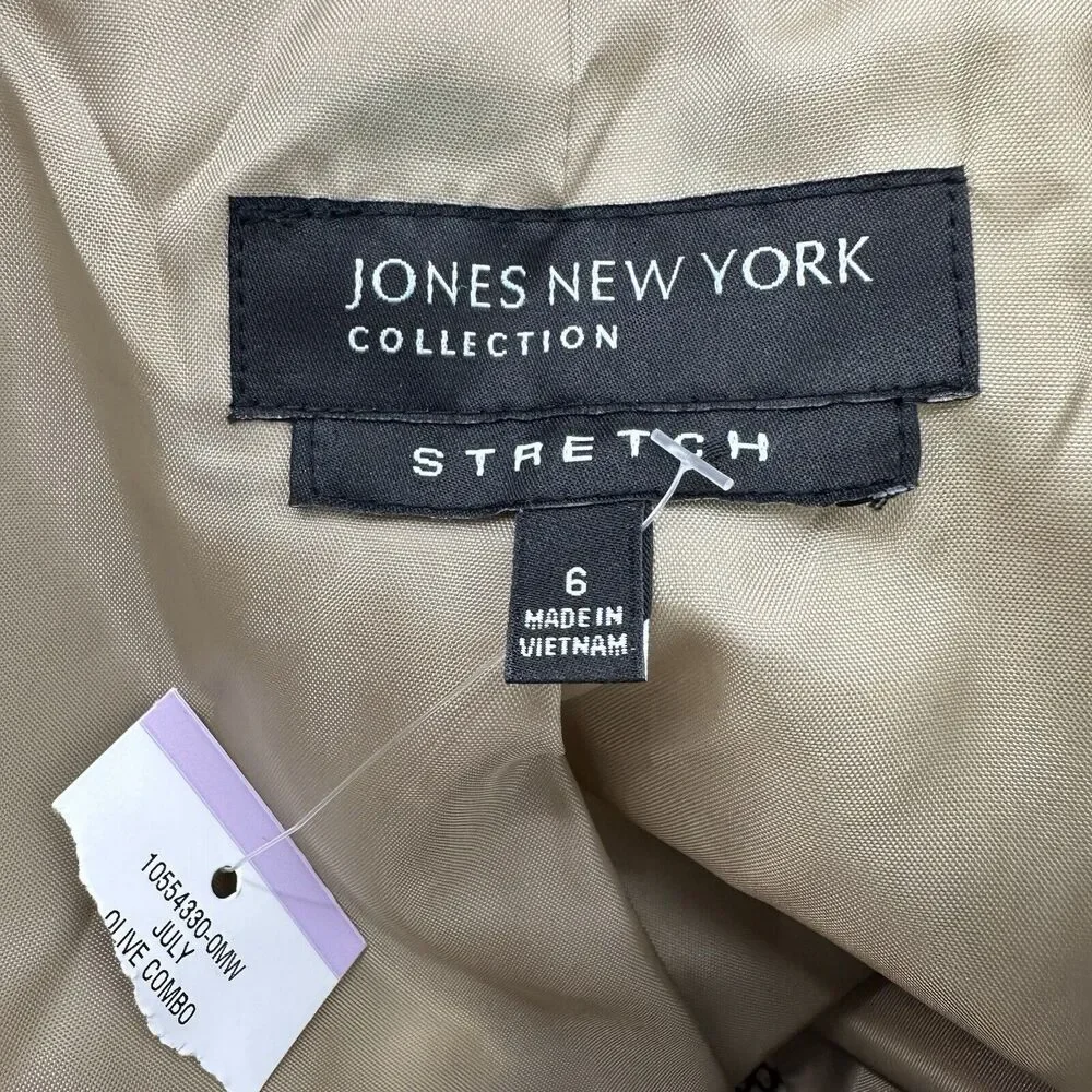 Jones New York Jacket Size 6 Womens Snakeskin‎ Front Zip Stretch Long Sleeve